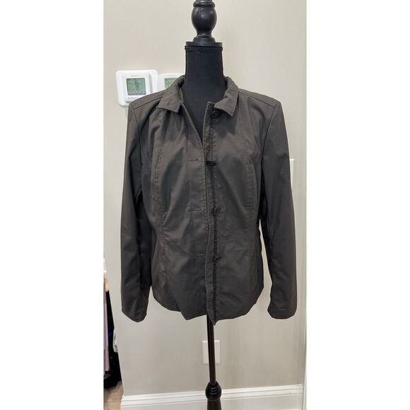 Vintage Andrew Oliver Jacket Gray Solid Pleated Women's Size 16 - Picture 1 of 7